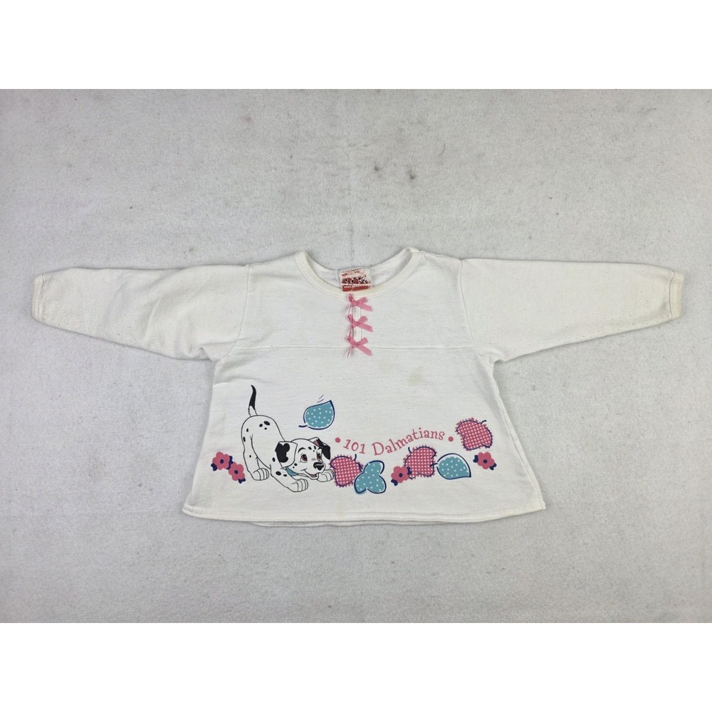 Vintage 101 Dalmatians‎ Long Sleeve 24 Month Toddler White Shirt *READ*